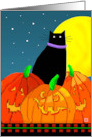 Halloween Black Cat Full Moon Spooky Jack O’ Lanterns card