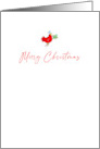 Minimalist Merry Christmas Red Bird with Mistletoe card
