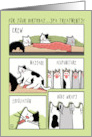 Funny Spa Treatments With Cats for Your Birthday card