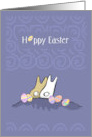 Two Bunnies Lean In Happy Hoppy Easter card