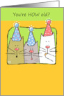 You’re How Old Cute Cats in Birthday Party Hats card