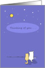 Thinking of You Cat Dog Looking at Stars card