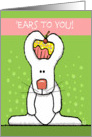 Hoppy Happy Birthday with Cute Cartoon Rabbit and Cake card