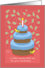 Birthday, little birdie told me, birthday cake card