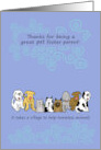 Thanks Volunteer Pet Foster Parent card