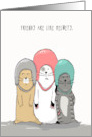 Friends Make Great Crash Helmets Three Cats card