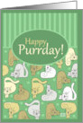 Happy Birthday Happy Purrday with Cats card