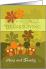 Happy Thanksgiving Aunt and Family Folk Art Style card