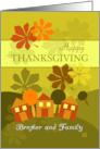 Happy Thanksgiving Brother and Family Folk Art Style card