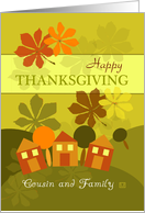 Happy Thanksgiving Cousin and Family Folk Art Style card