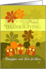 Happy Thanksgiving Daughter and Son-In-Law Folk Art Style card