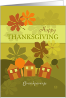 Happy Thanksgiving Grandparents Folk Art Style card