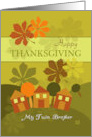 Happy Thanksgiving Twin Brother Folk Art Style card