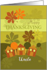 Happy Thanksgiving to Uncle Folk Art Style card