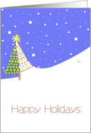 Happy Holidays SimpleTree on Hill with Christmas Tree Lights card