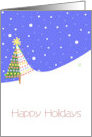 Happy Holidays SimpleTree on Hill with Christmas Tree Lights card