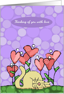 Valentine’s Day Sweet Cat Thinking of You with Love card
