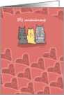 Valentine’s Day Cute Cats on Pink with Hearts card