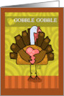 Happy Vegan Thanksgiving Turkey Holding Pink Heart card