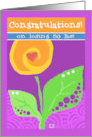Congratulations Weight loss 50 lbs Sunny Yellow Flower on Lavender card