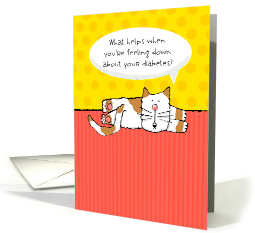 Encouragement for Child with Diabetes Cute Cat Warm Fuzzy card