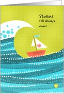 Encouragement Card Stormy Seas Sturdy Boat card