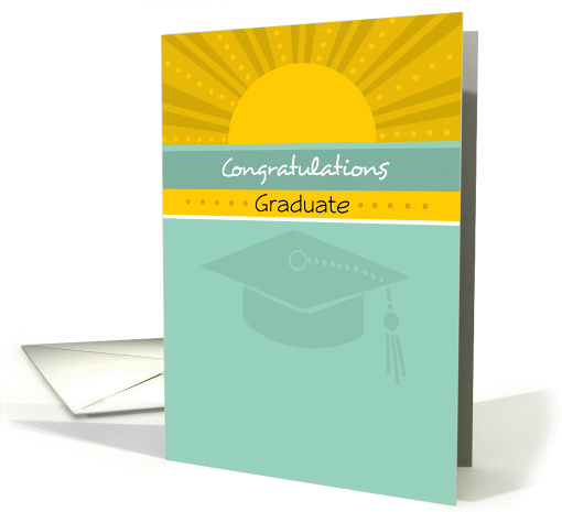 Congratulations Graduate Orange Aqua Sunrise card (1292394)