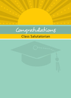 Congratulations Class Salutatorian Stylized Sunrise Card