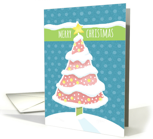 Pink Cotton Candy Holiday Tree Merry Christmas card (1308812)