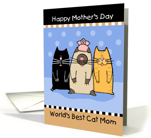 Happy Mother's Day World's Best Cat Mom card (1310484)