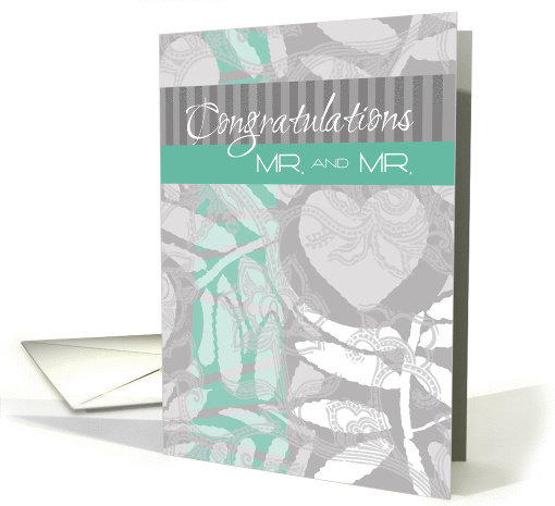 Gay Wedding Congratulations Mr. and Mr. Elegant Collage Style card