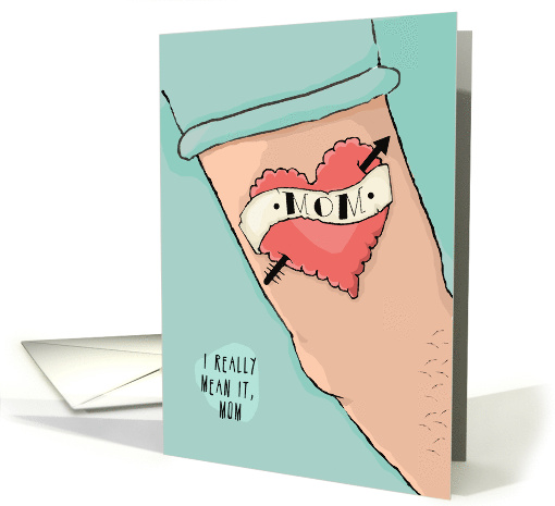 Mother's Day Tattoo Mom with Heart card (1752364)