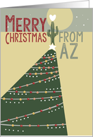 Merry Christmas from Arizona Cactus Shadow of Christmas Tree card