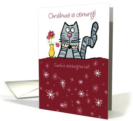 Christmas Cat Not on Santa's Nice List card (1811608)