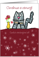 Christmas Cat Not on Santa’s Nice List card