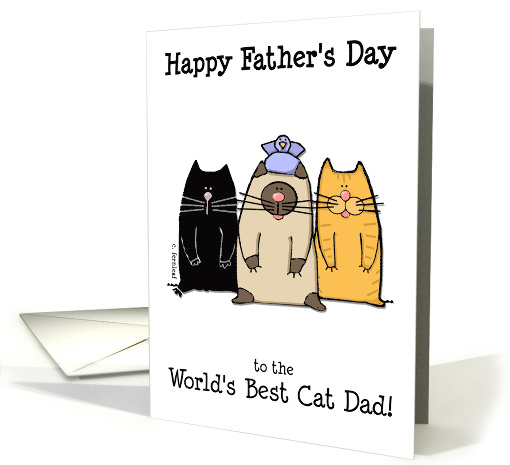 Happy Father's Day World's Best Cat Dad card (1919746)