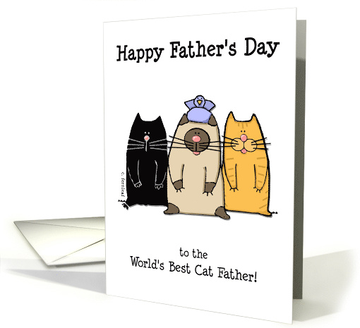 Happy Father's Day World's Best Cat Father card (1919748)