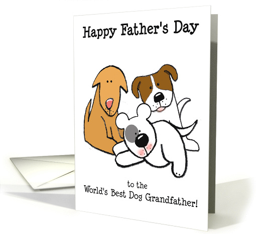 Happy Father's Day World's Best Dog Grandfather card (423353)