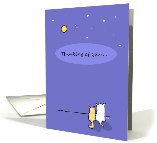 Thinking of You Cat Dog Looking at Stars card (50809)
