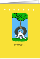Success Encouragement Dog In a Tire Swing card