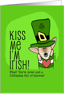 Kiss Me I’m Irish St Patrick’s Day Chihuahua card