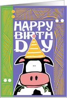 Happy Birthday Cow, Birthday Cute Farm Animals card