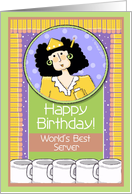 Happy Birthday, Waitress, Server, Female card