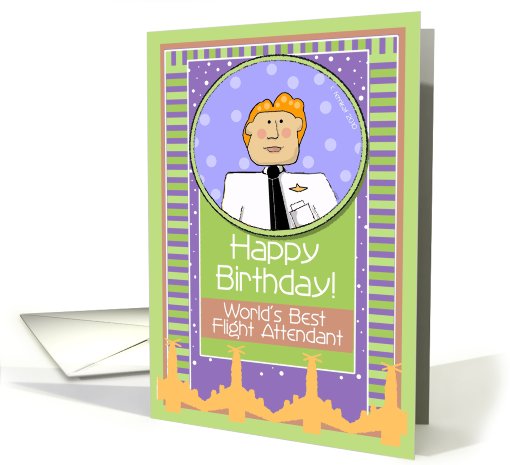 Birthday, Happy Birthday, Flight Attendant, Male card (685214)