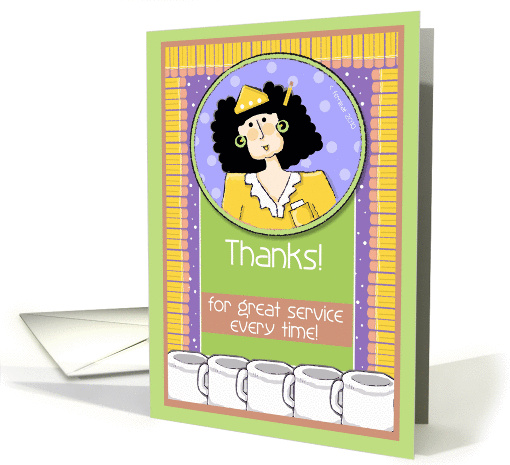 Thanks, Thank-You, Waitress, Server, Female card (685218)