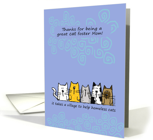 Thanks Cat Foster Mom Say Cats card (852347)