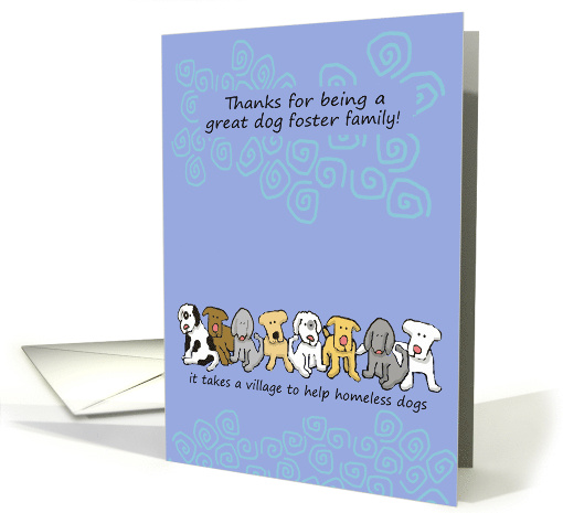 Cute Thanks Dog Foster Family card (852354)