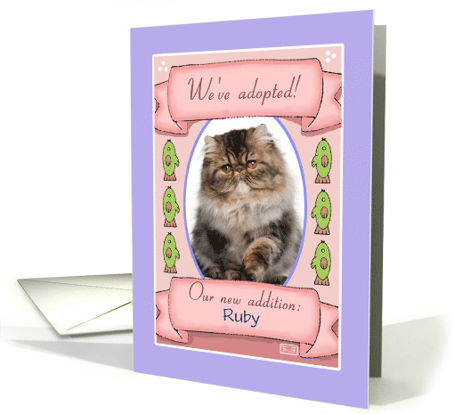 We've Adopted a Cat Photo Card Announcement card (852803)