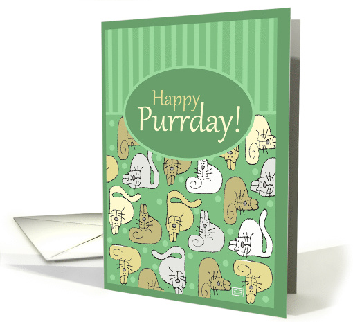 Happy Birthday Happy Purrday with Cats card (866335)