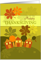 Happy Thanksgiving From Our House to Yours Folk Art Fall Colors card
